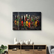 Indian Spices | Glass Wall Art - Artdesigna