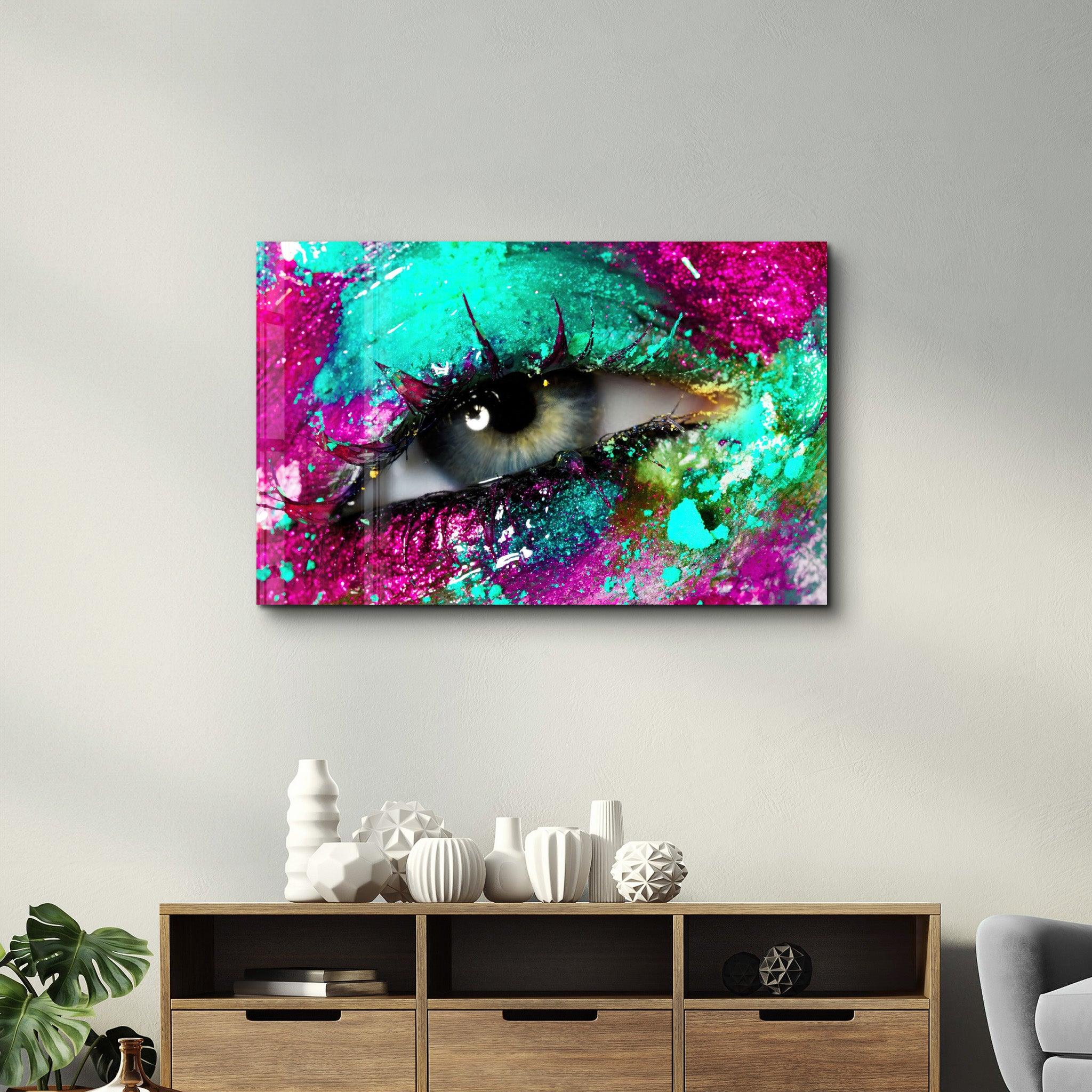 Eye In Colors V1 | Glass Wall Art - Artdesigna