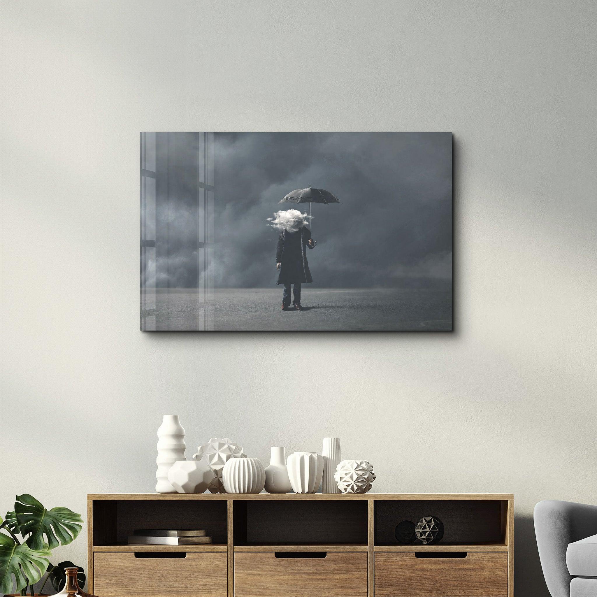 The Cloud Head | Glass Wall Art - Artdesigna