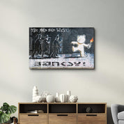 Banksy - The Mild Mild West | Glass Wall Art - Artdesigna