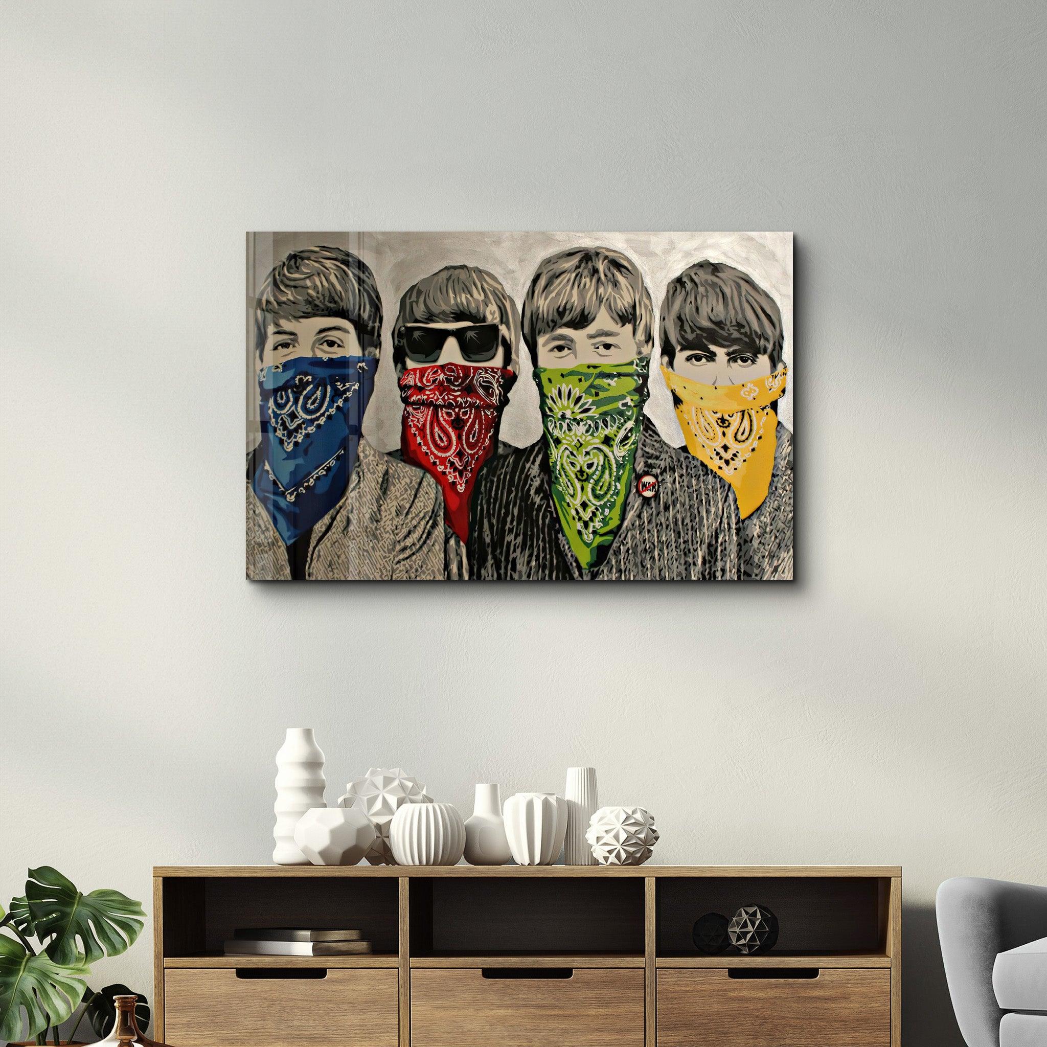 Banksy - Beatles | Glass Wall Art - Artdesigna