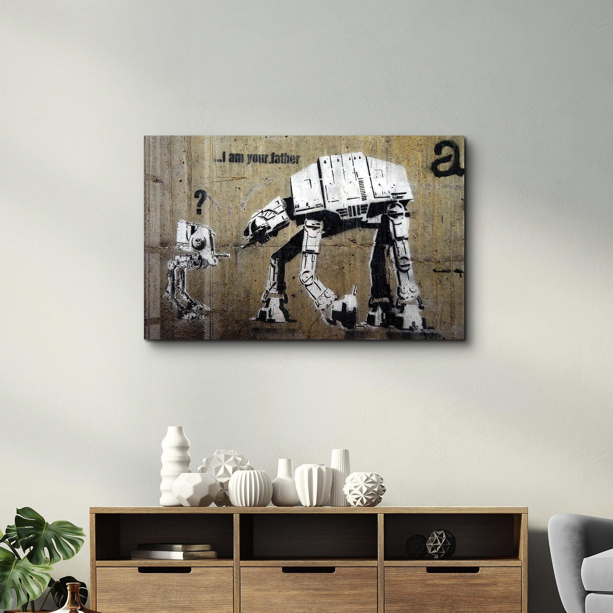 Banksy - I am Your Father | Glass Wall Art - Artdesigna