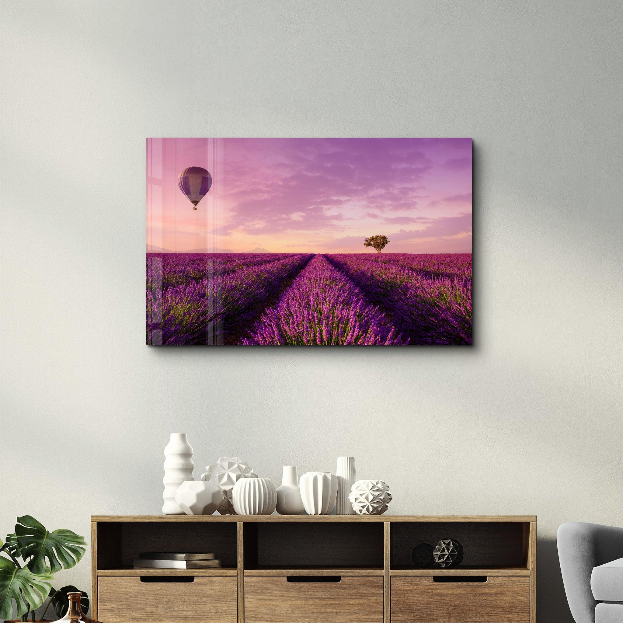 Purple Sky | Glass Wall Art - Artdesigna