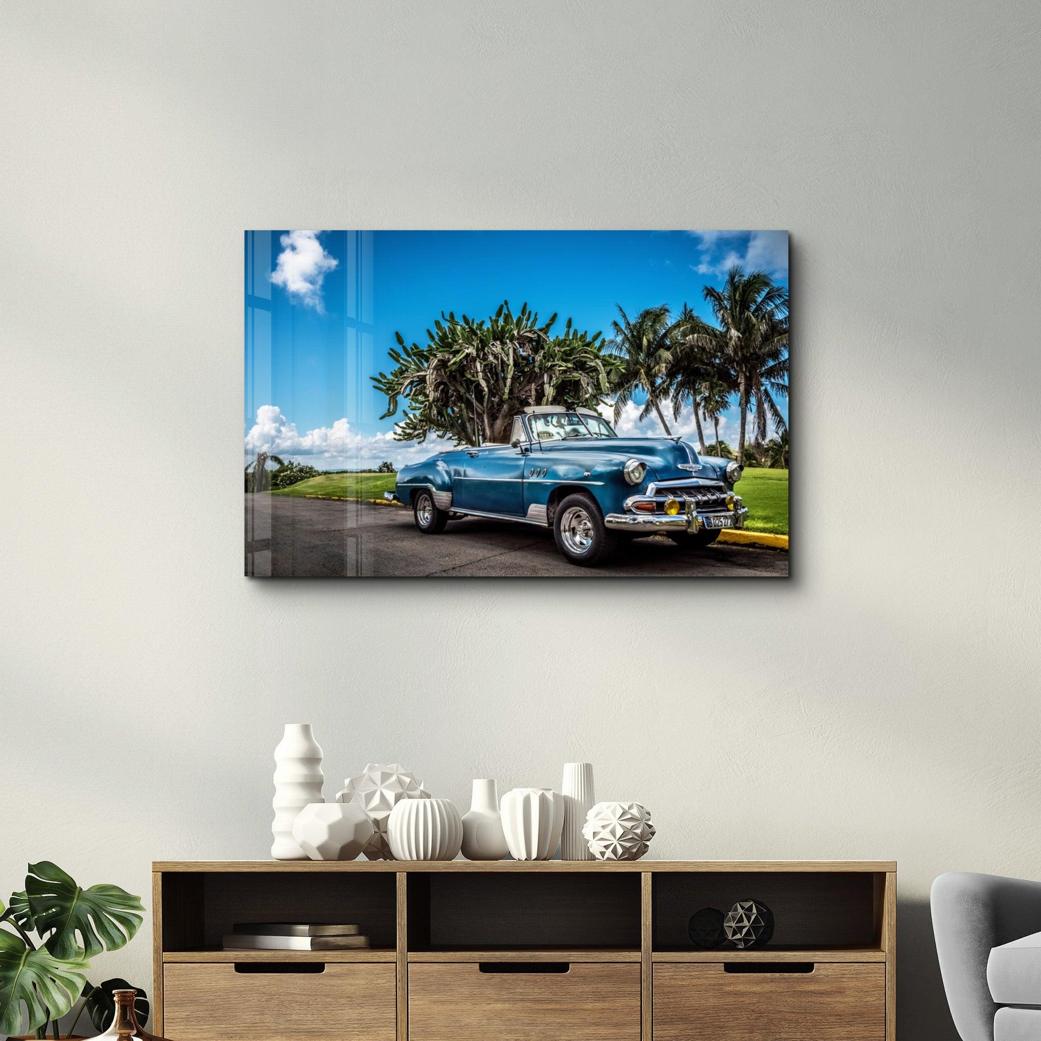 Classic Car | Glass Wall Art - Artdesigna