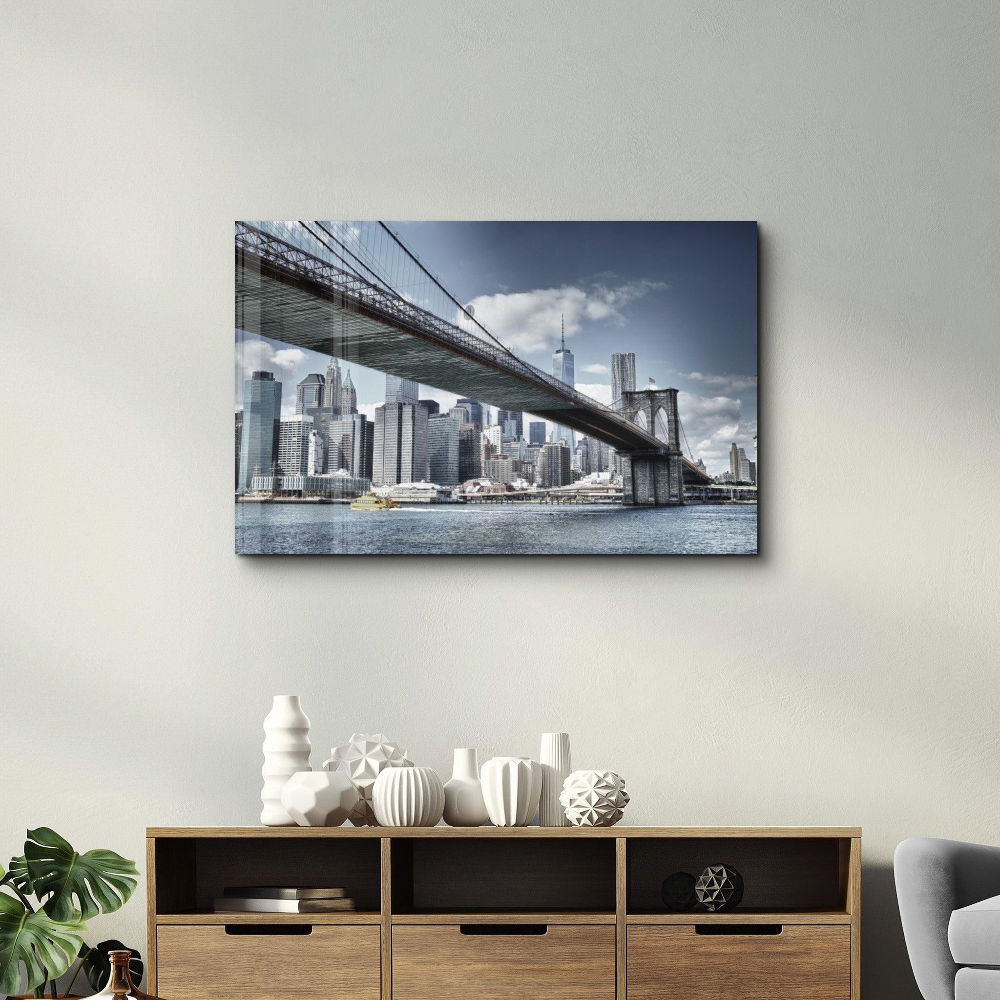 Brooklyn Bridge | Glass Wall Art - Artdesigna