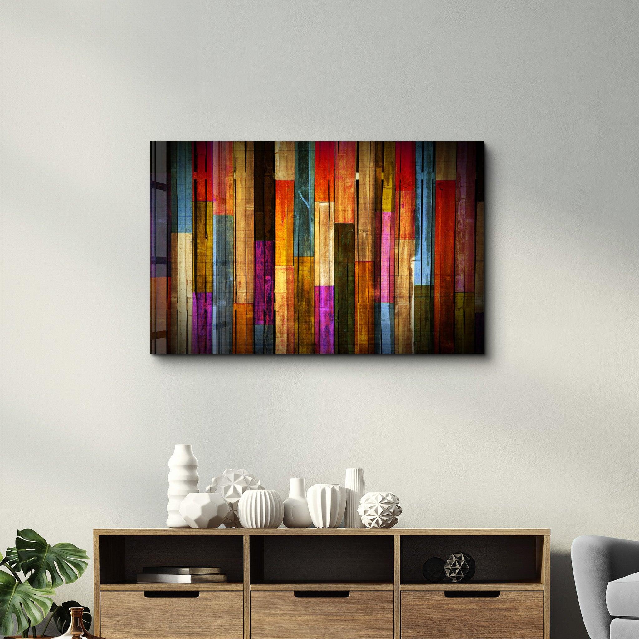 Painted Wood Glass Wall Art - Artdesigna