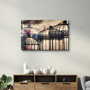 Bird Cage | Glass Wall Art - Artdesigna