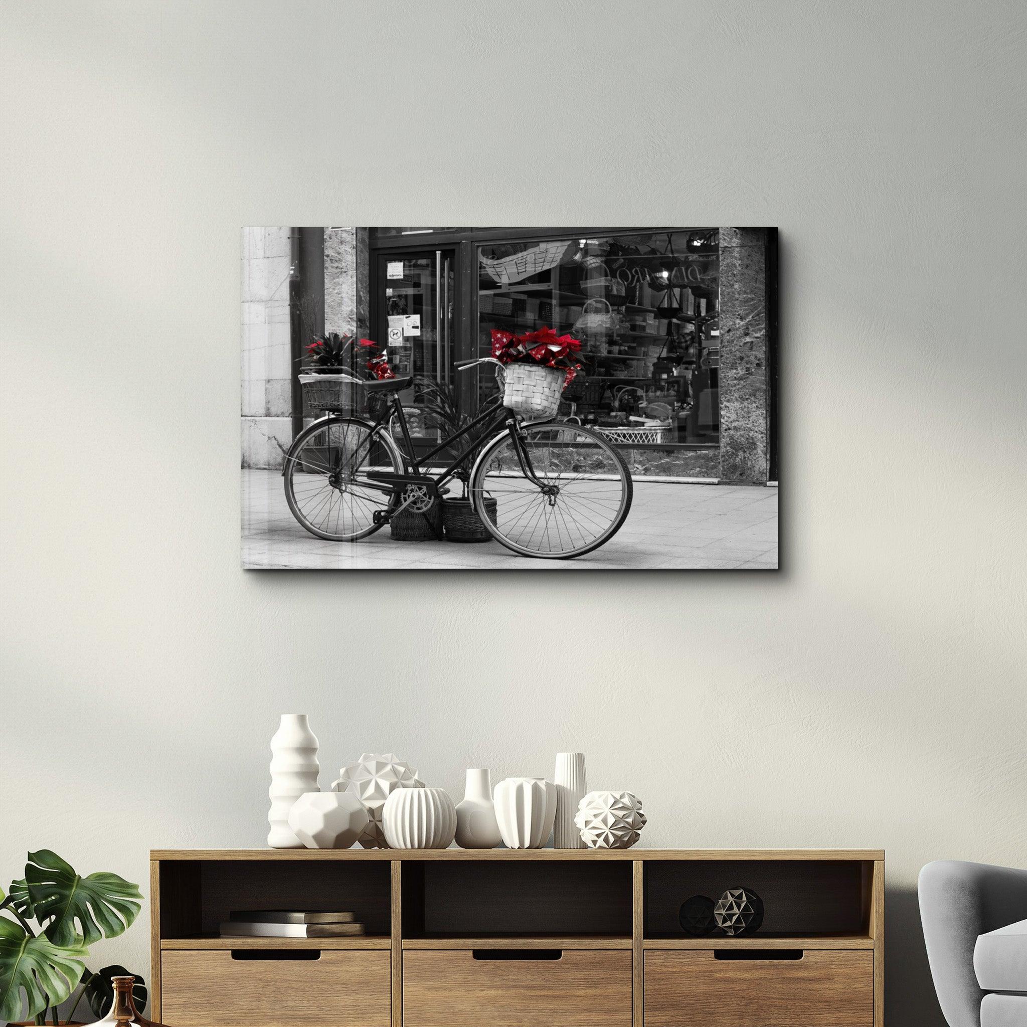 Bicycle | Glass Wall Art - Artdesigna