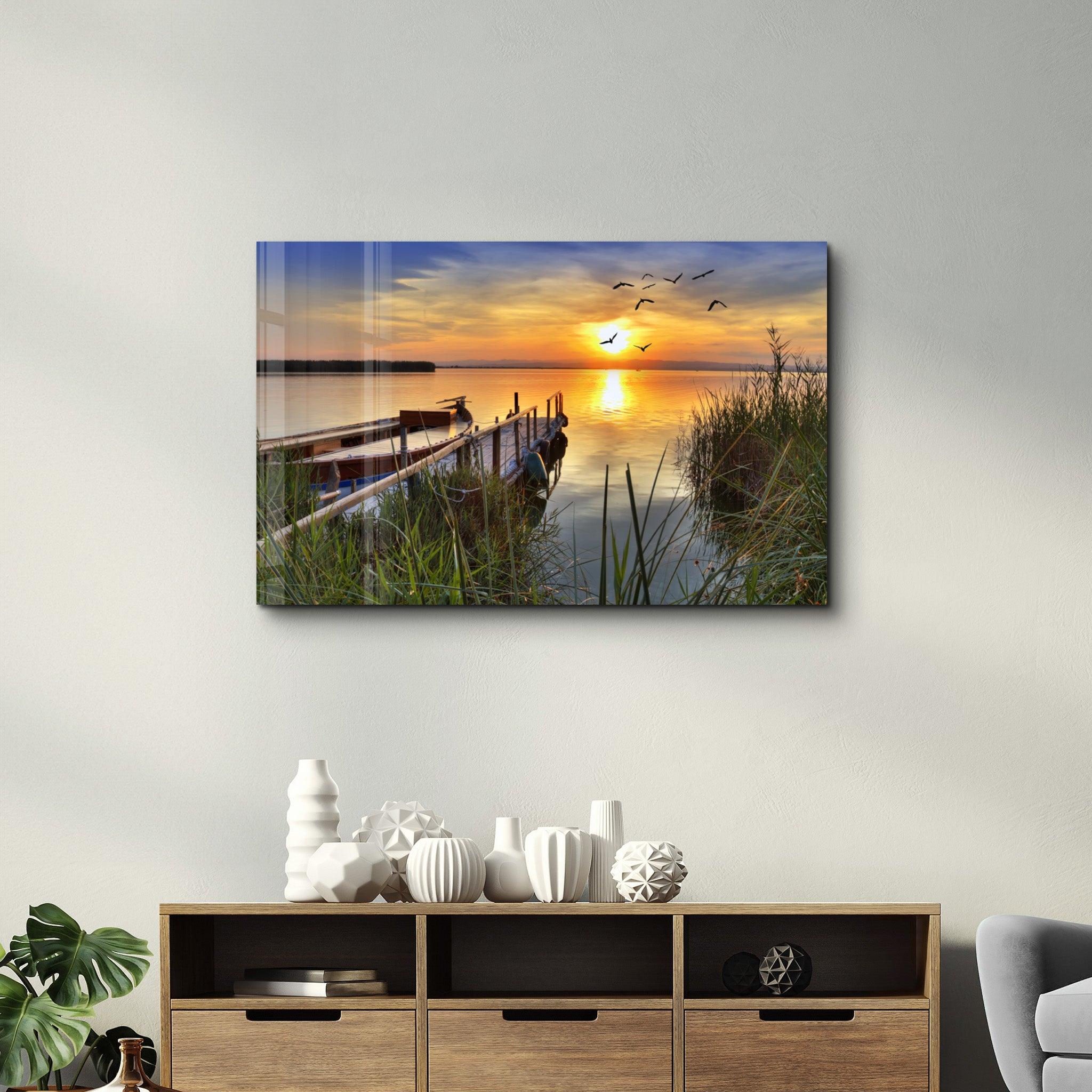 Sunset | Glass Wall Art - Artdesigna