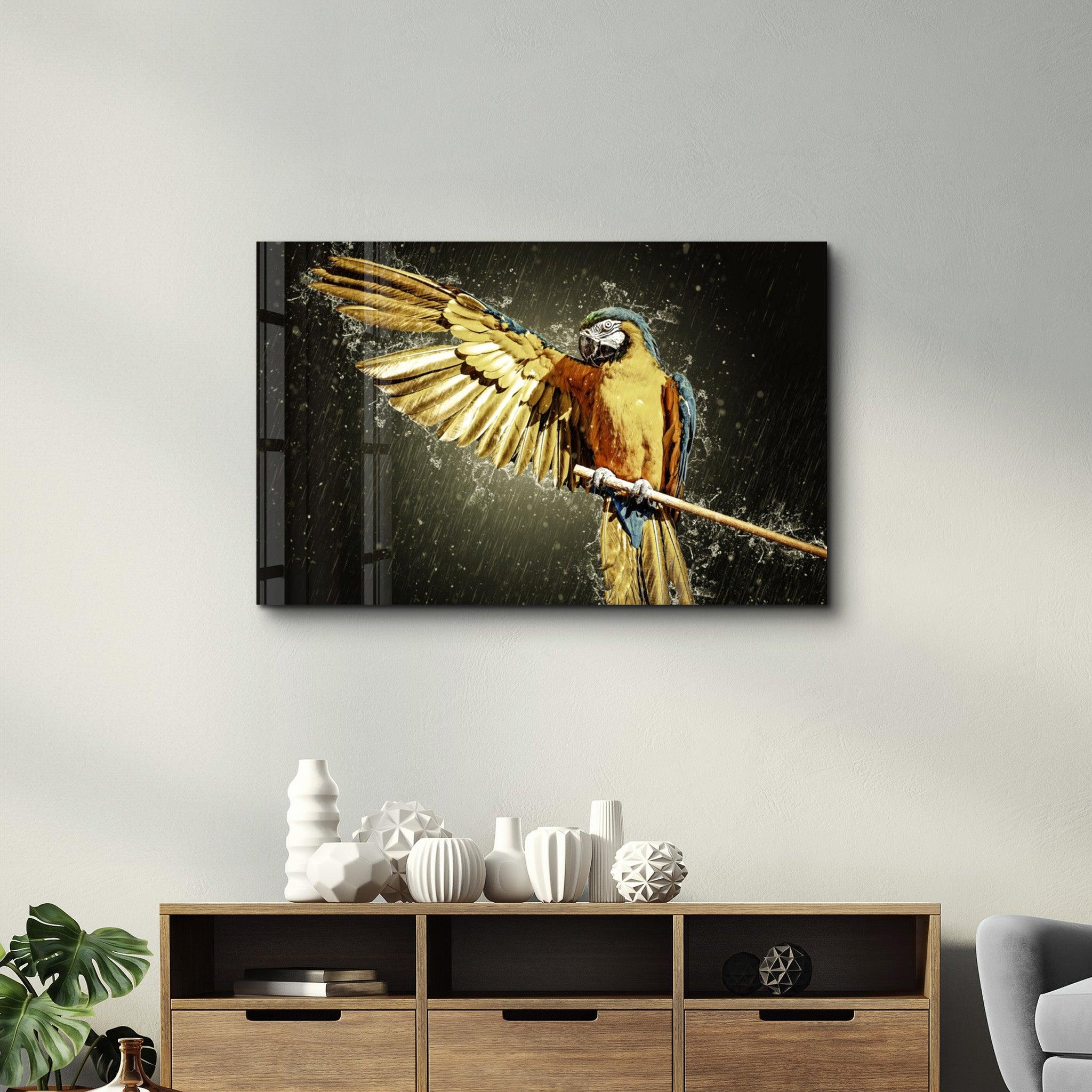 Parrot | Glass Wall Art - Artdesigna