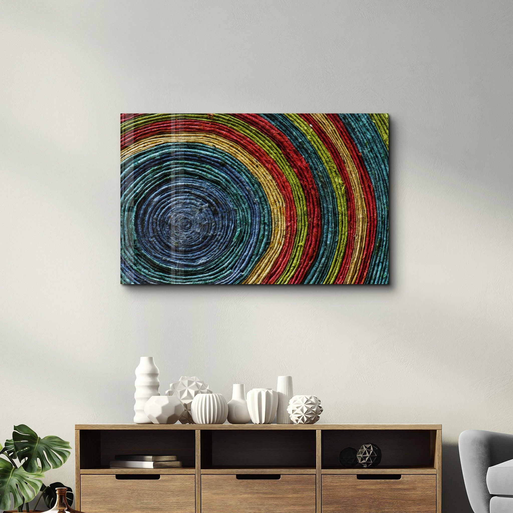 Colored Spiral | Glass Wall Art - Artdesigna