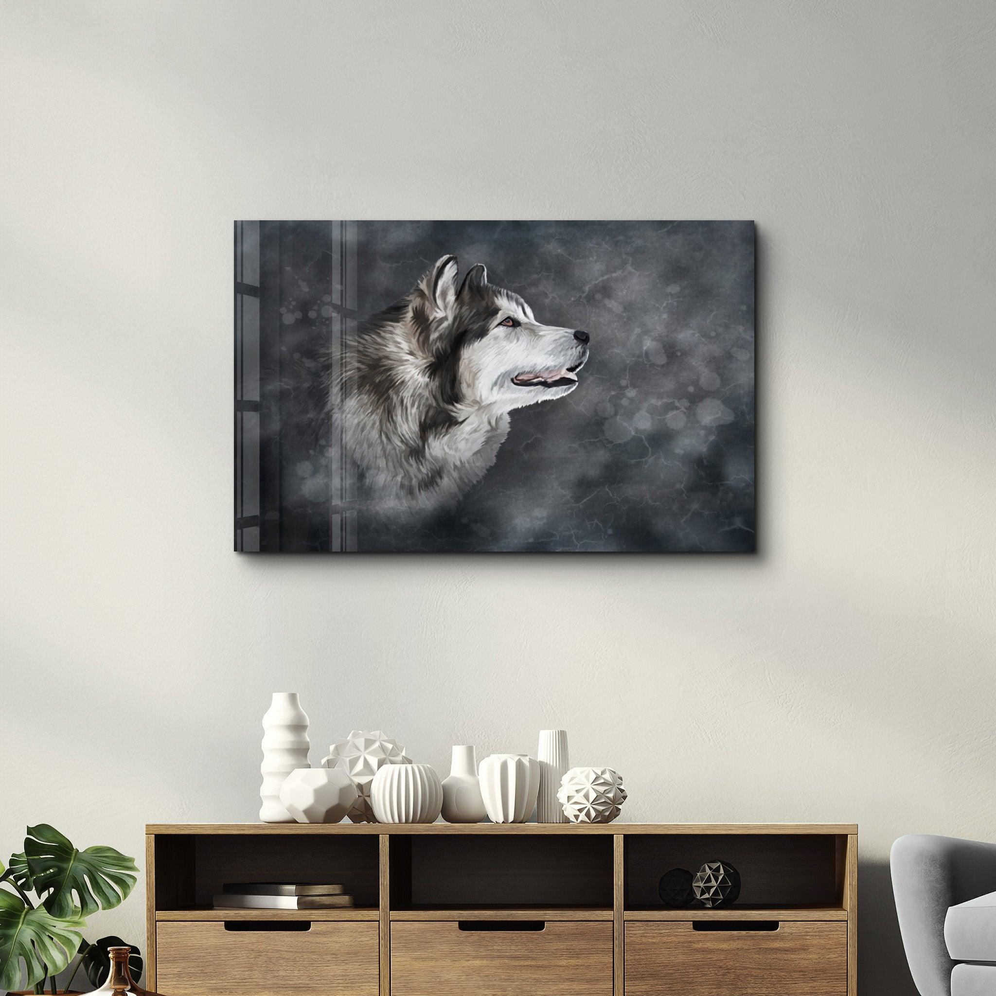 Wolf 2 | Glass Wall Art - Artdesigna