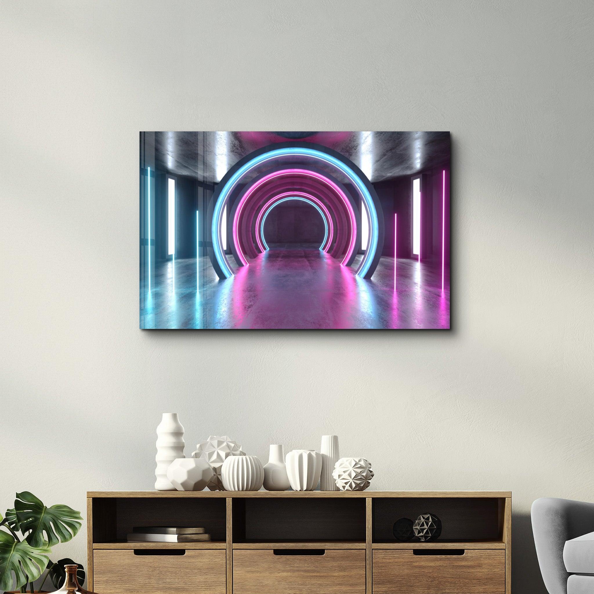 Neon Ring | Glass Wall Art - Artdesigna