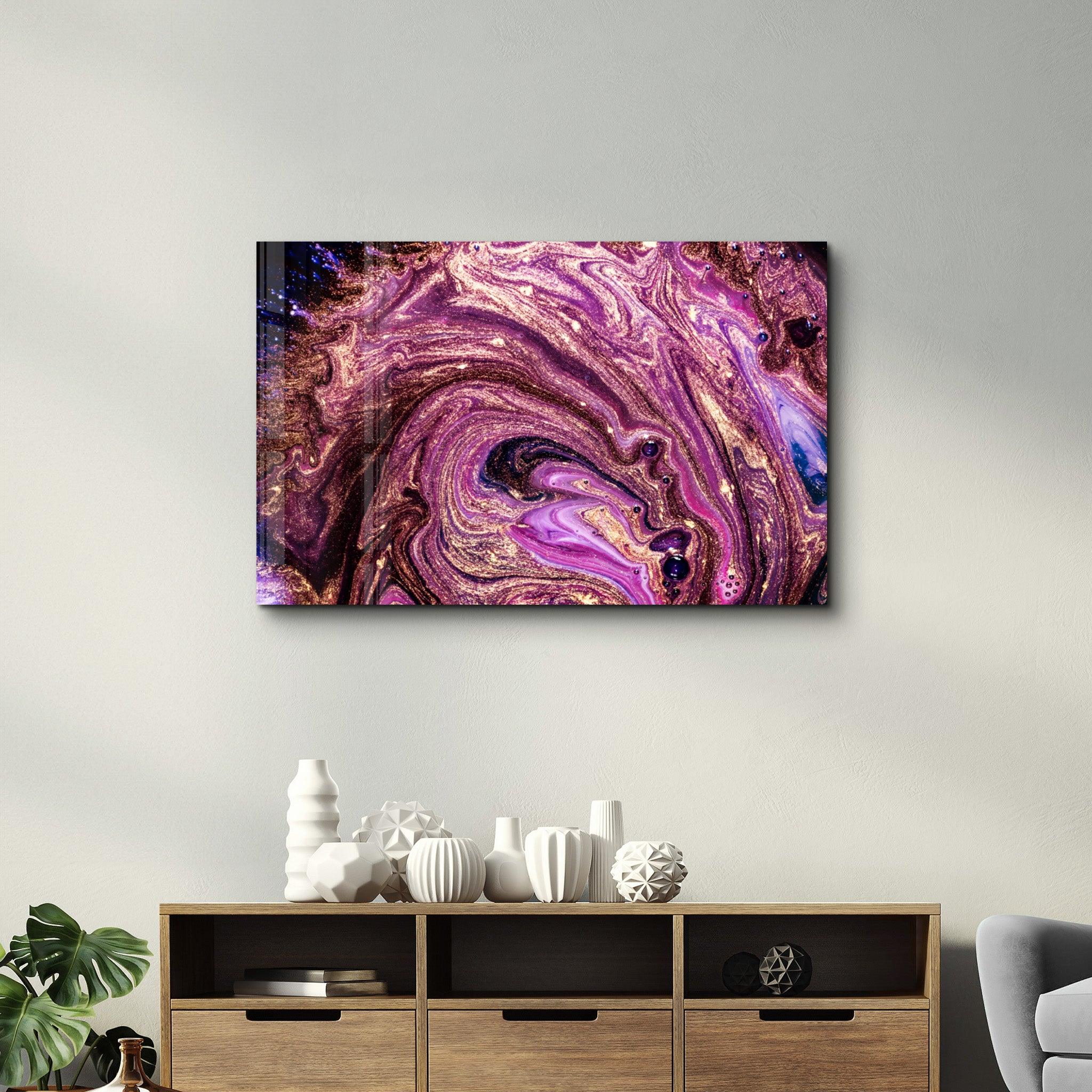 Shimmer Pink | Glass Wall Art - Artdesigna