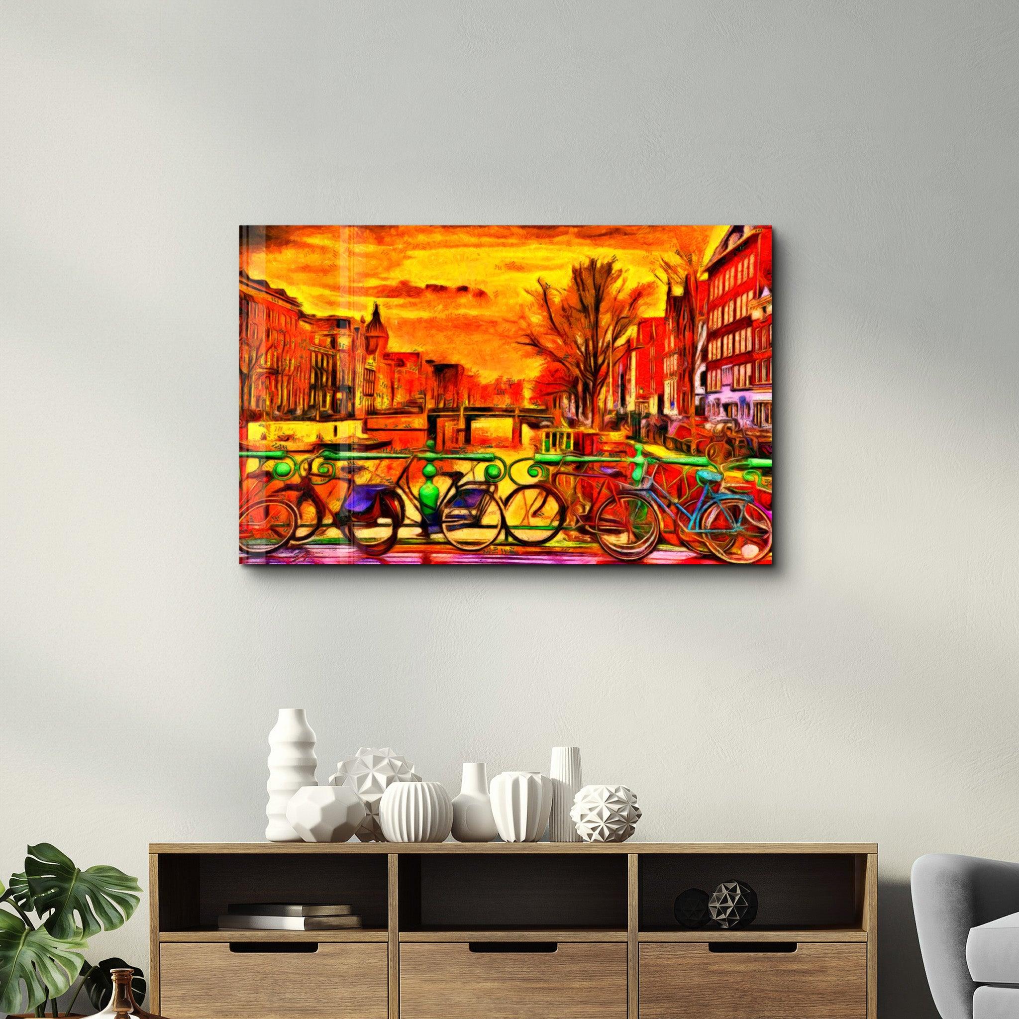 Amsterdam Abstract | Glass Wall Art - Artdesigna