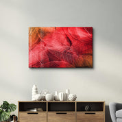 Red Leaves | Glass Wall Art - Artdesigna