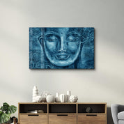 Buddha Blue | Glass Wall Art - Artdesigna