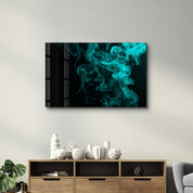 Green Smoke | Glass Wall Art - Artdesigna