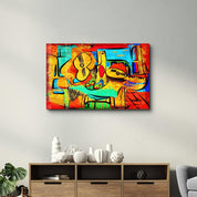 Abstract Musician | Glass Wall Art - Artdesigna