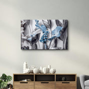 Pastel Blue Flower | Glass Wall Art - Artdesigna