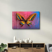 Spectrum Wings: The Colorburst Butterfly | Glass Wall Art - Artdesigna