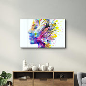 Abstract Face | Glass Wall Art - Artdesigna