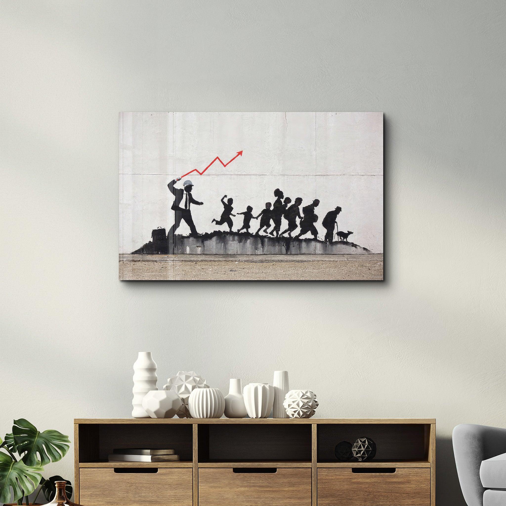 Banksy - Noname | Designer's Collection Glass Wall Art - Artdesigna