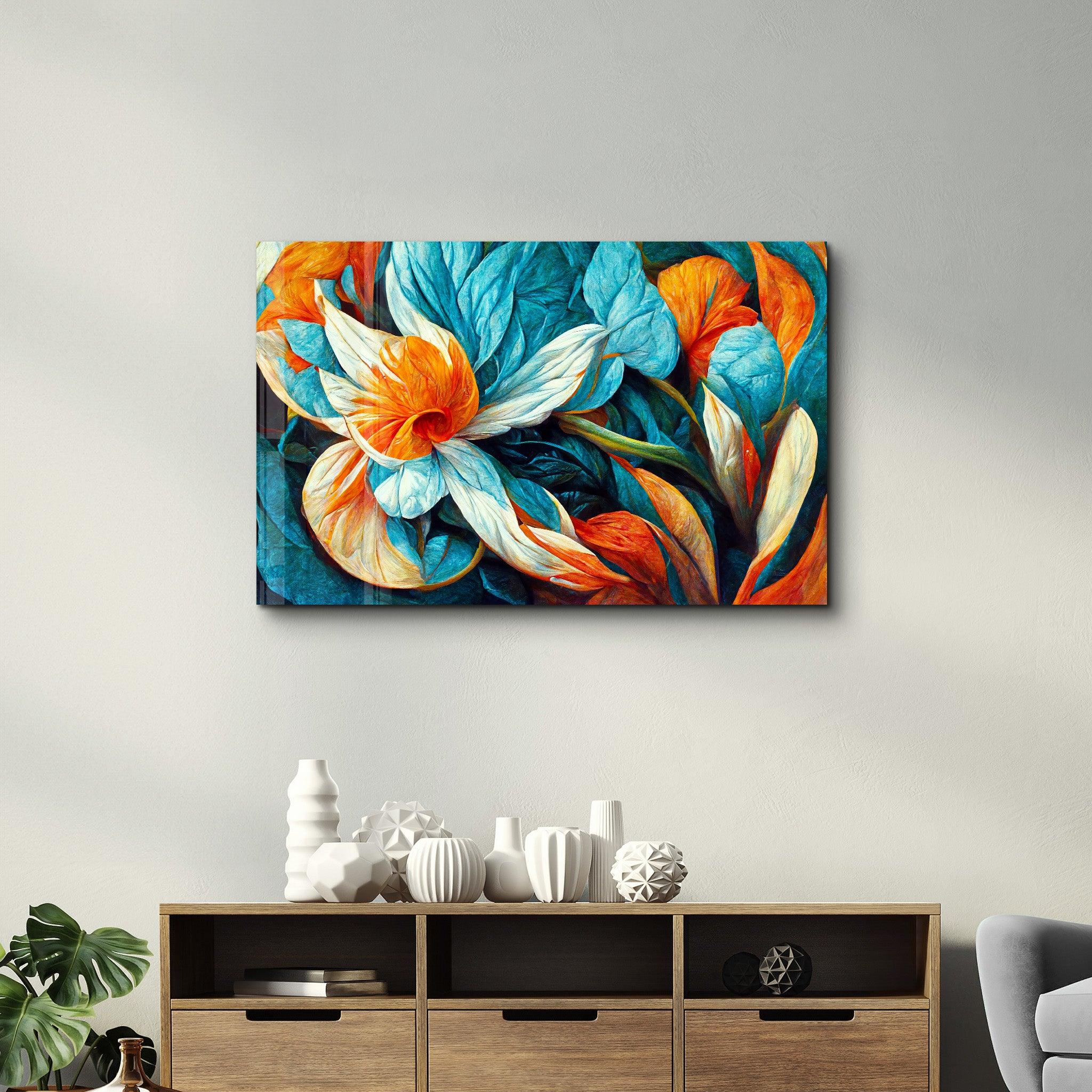 Flowers of Secret Garden 3 | Designers Collection Glass Wall Art - Artdesigna