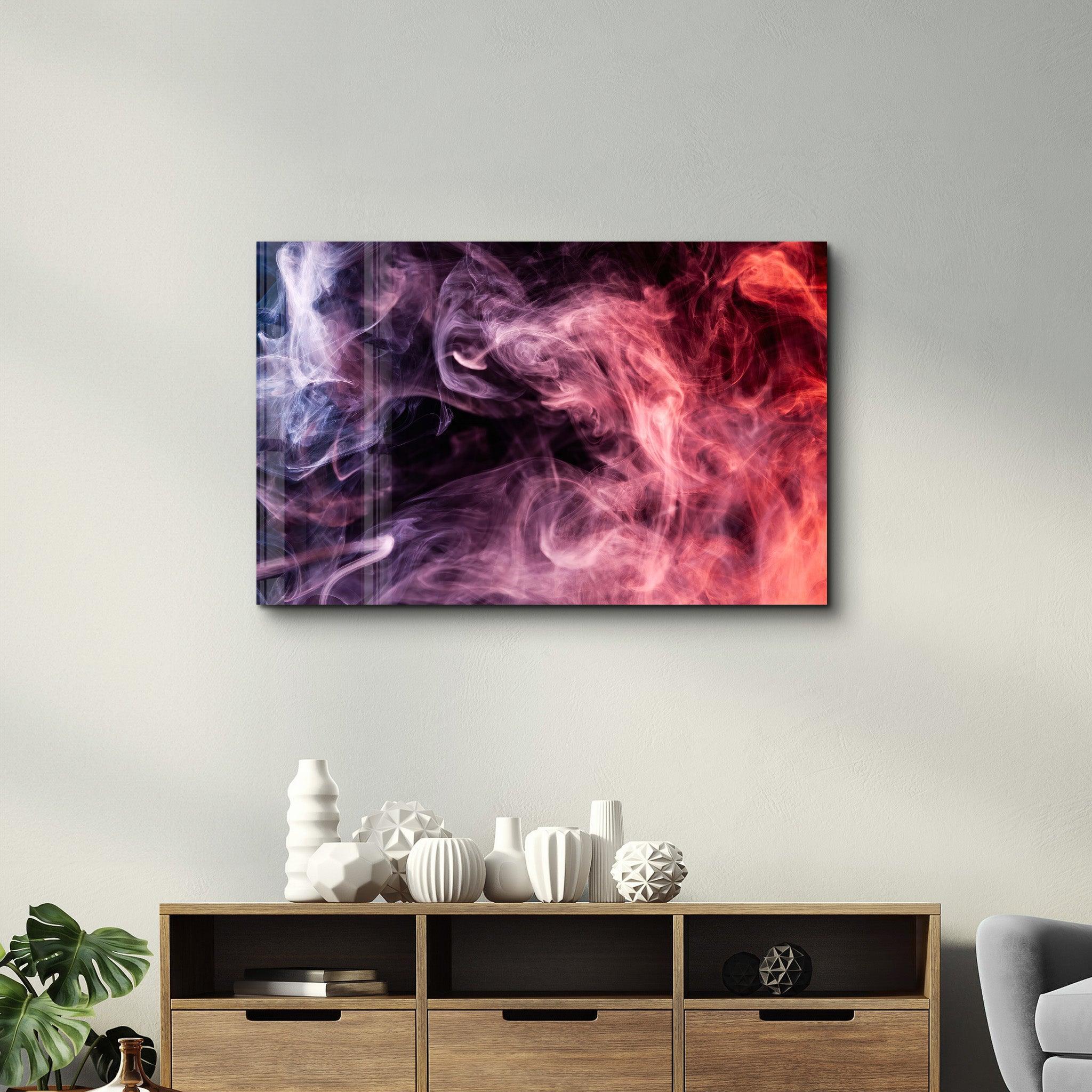 Smokes on the Black | Glass Wall Art - Artdesigna