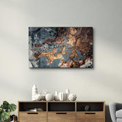 Gray Marble with Bronze Dust | Glass Wall Art - Artdesigna