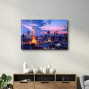 Tokyo Skyline | Glass Wall Art - Artdesigna