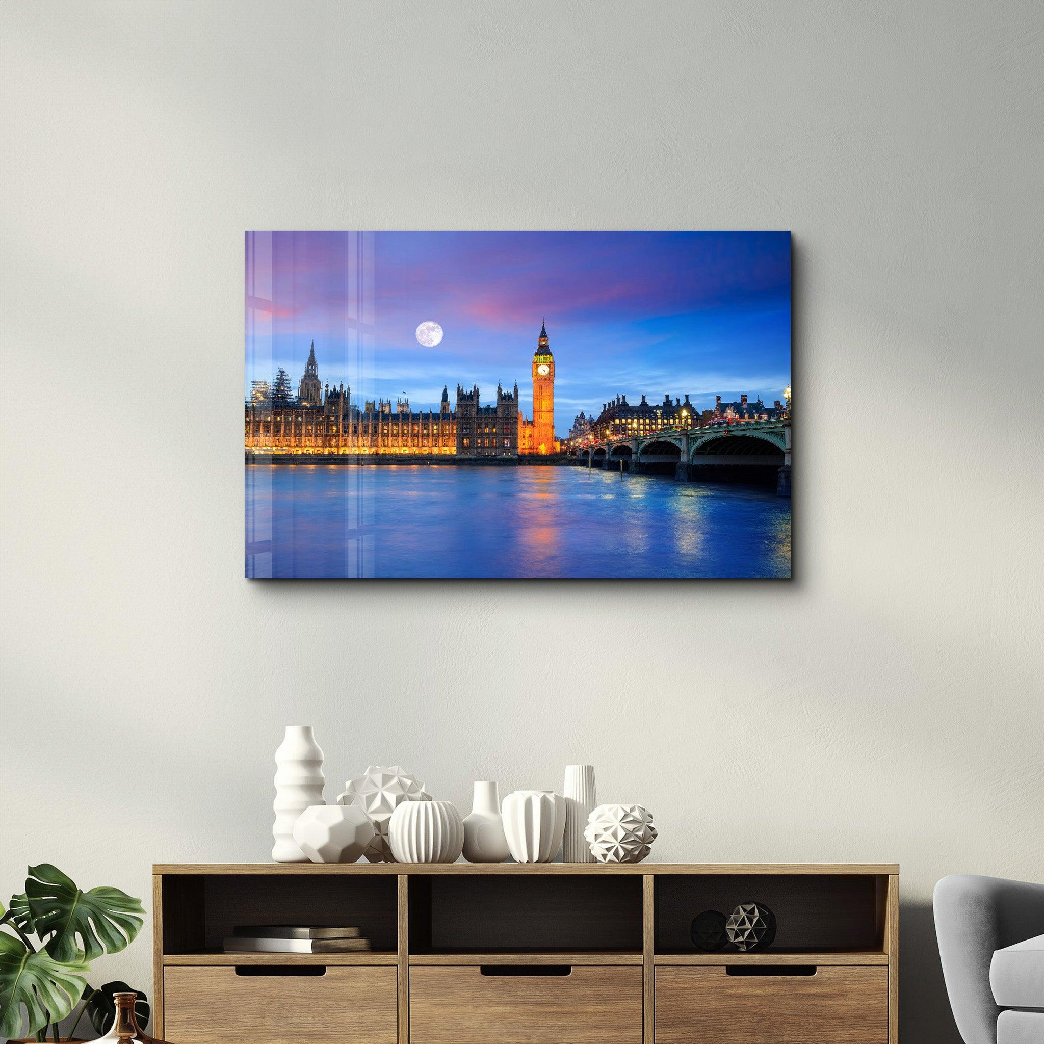 London Skyline - UK | Glass Wall Art - Artdesigna