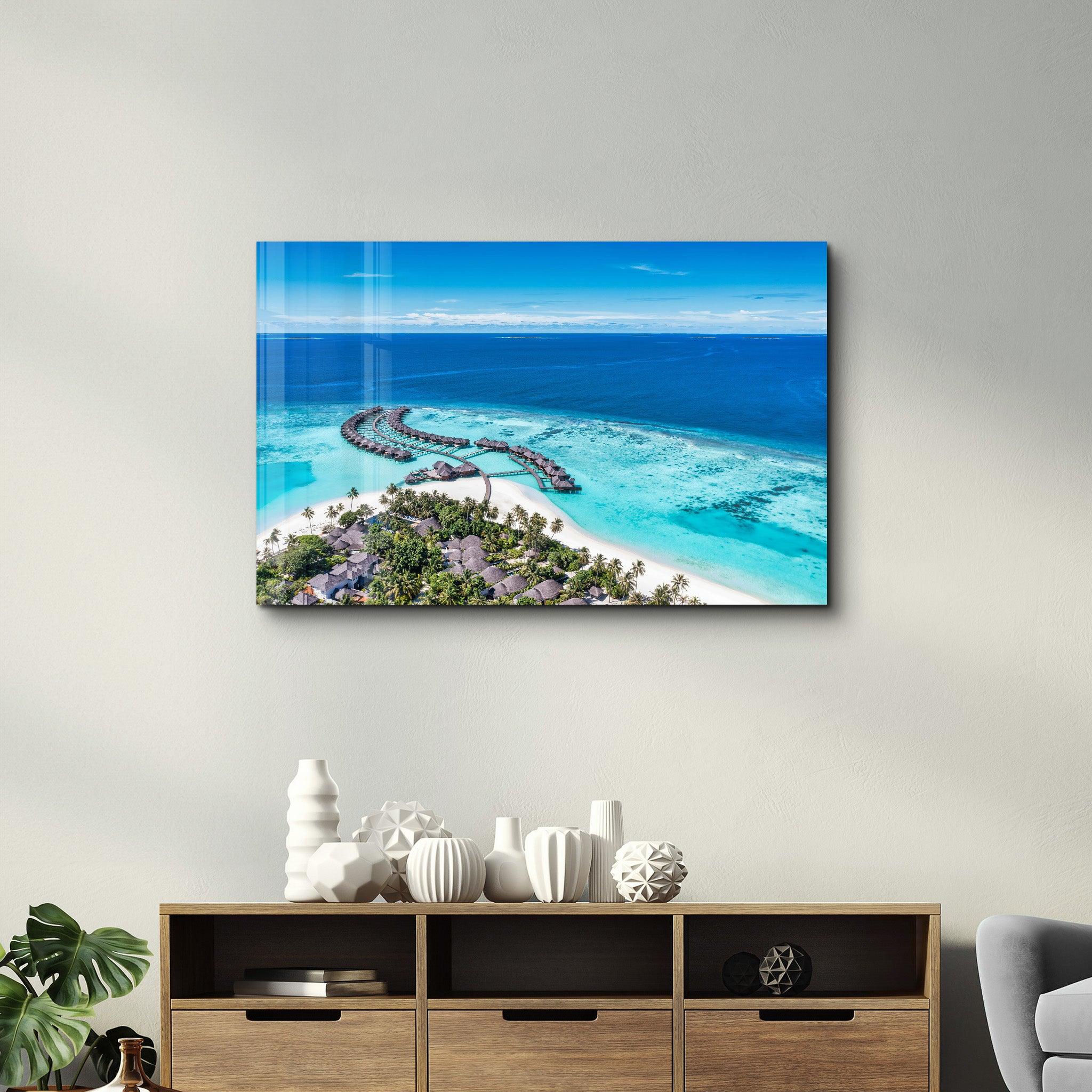 Maldives | Glass Wall Art - Artdesigna