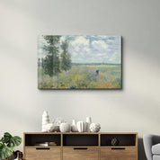 Poppy Fields near Argenteuil (1875) by Claude Monet | Glass Wall Art - Artdesigna