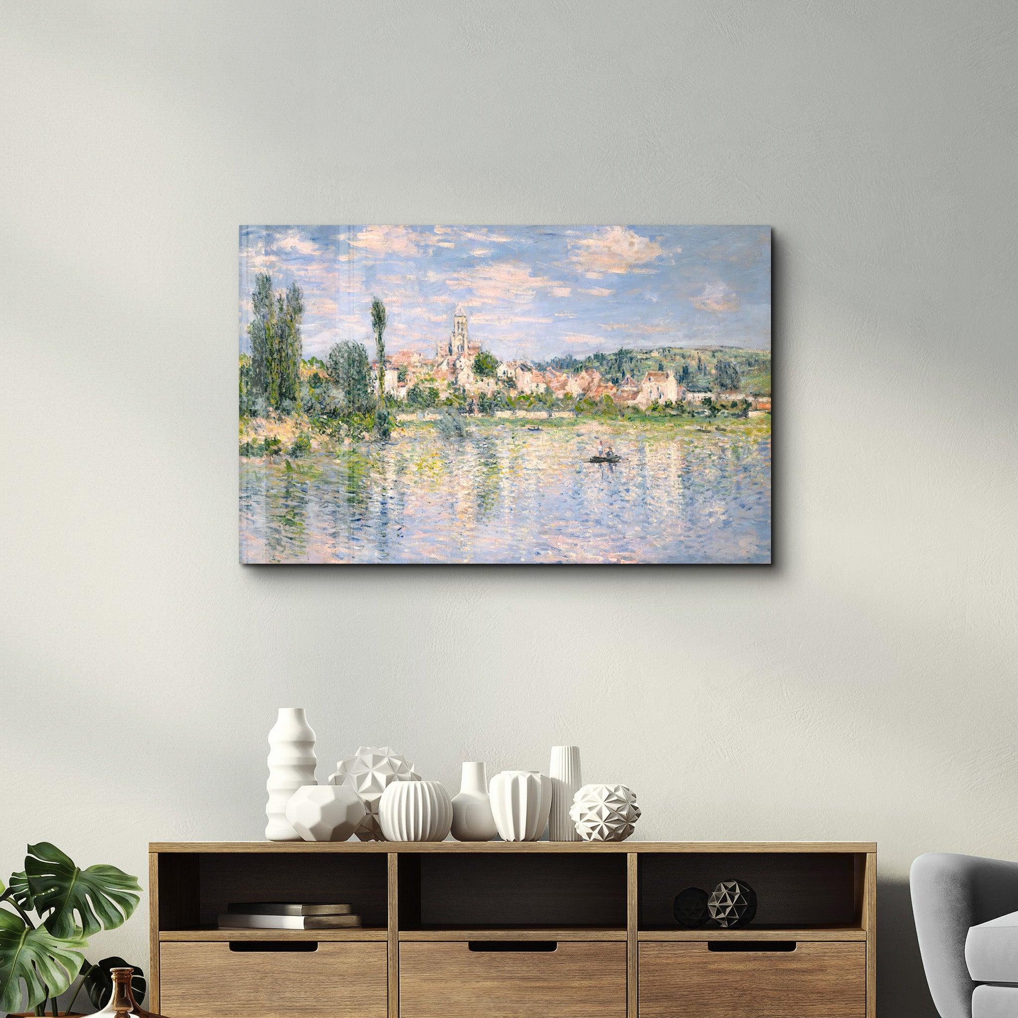 Vétheuil in Summer (1880) by Claude Monet | Glass Wall Art - Artdesigna