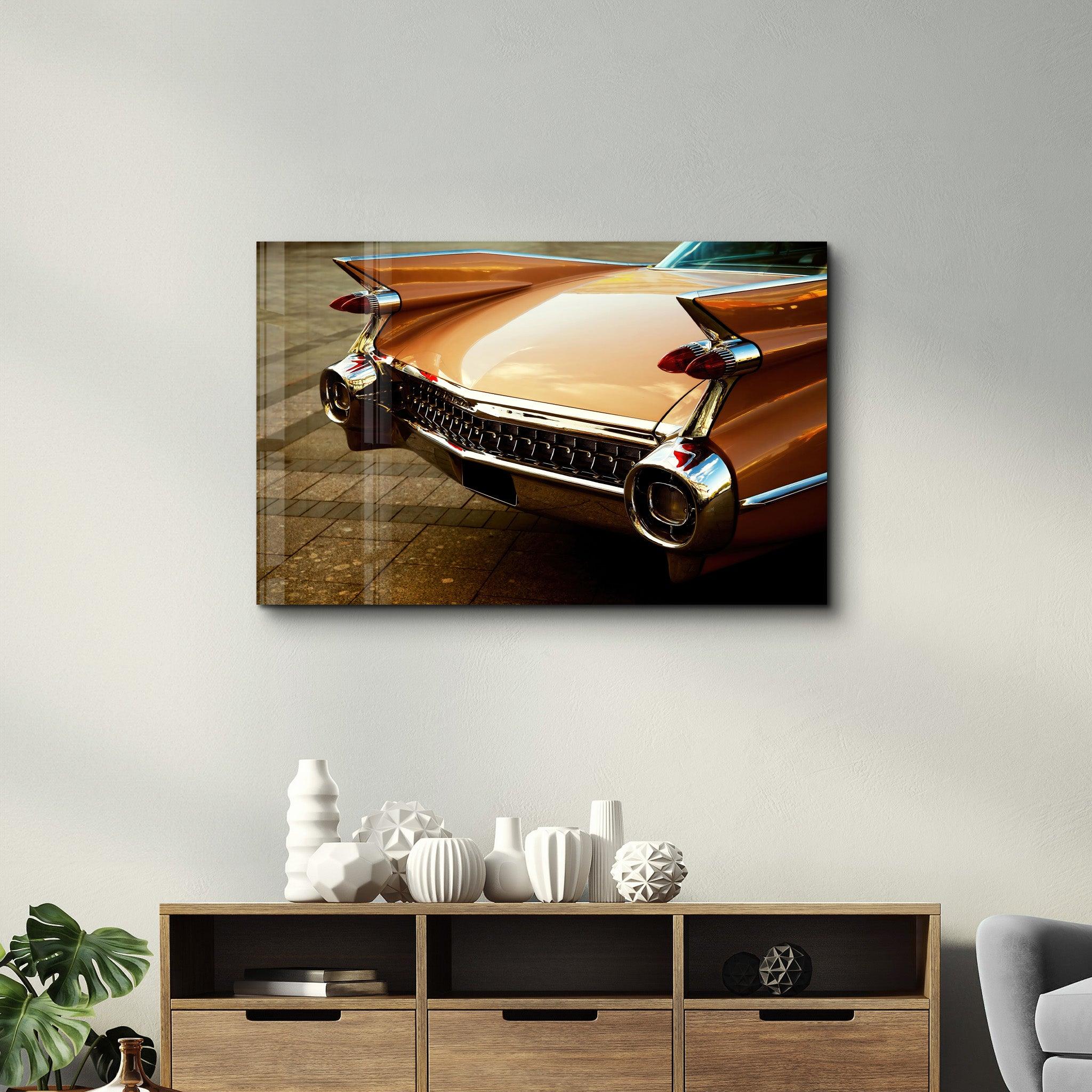 Antique Car From Cuba | Glass Wall Art - Artdesigna