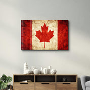 Flag Of Canada V2 | Glass Wall Art - Artdesigna