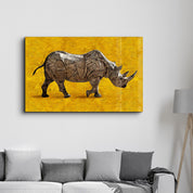 Abstract Rhino | Glass Wall Art - Artdesigna