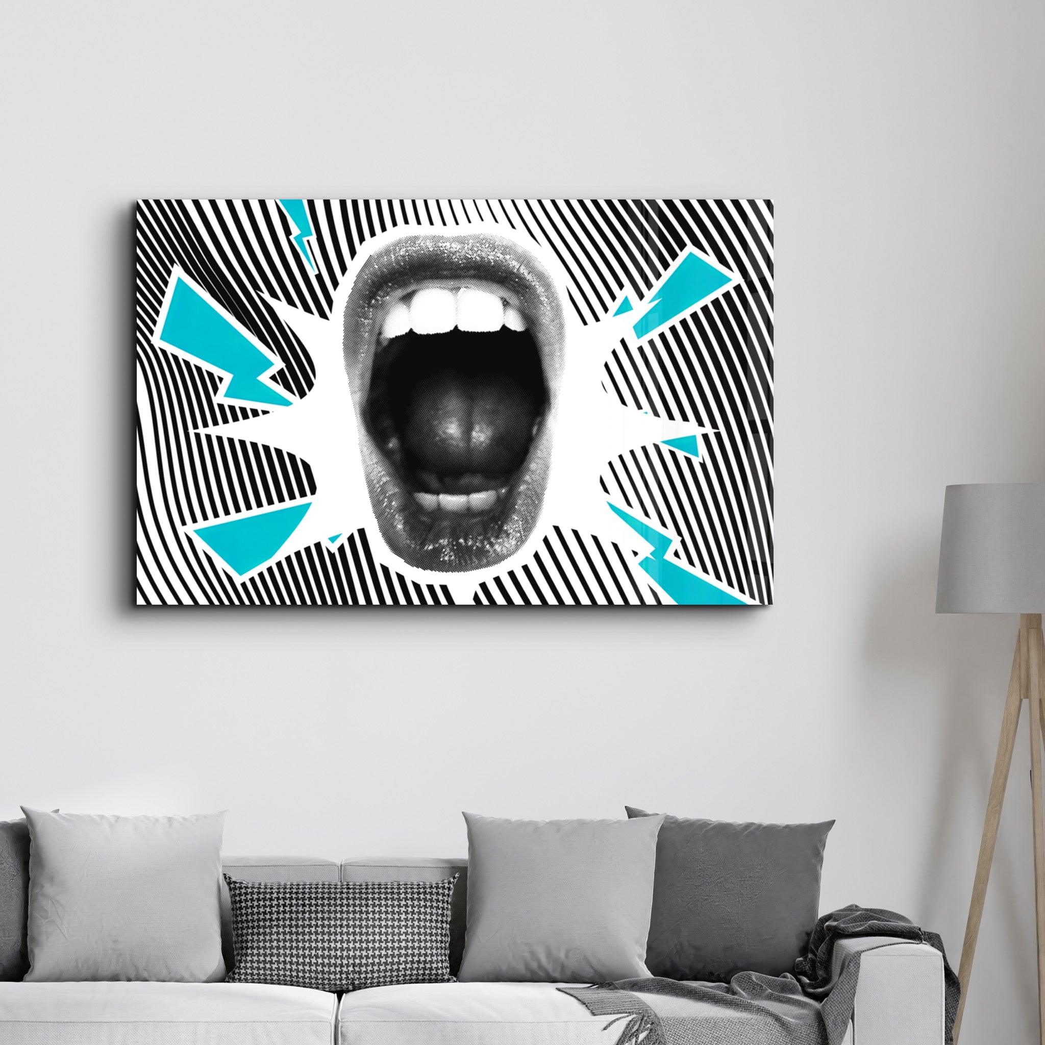 Abstract Scream | Glass Wall Art - Artdesigna