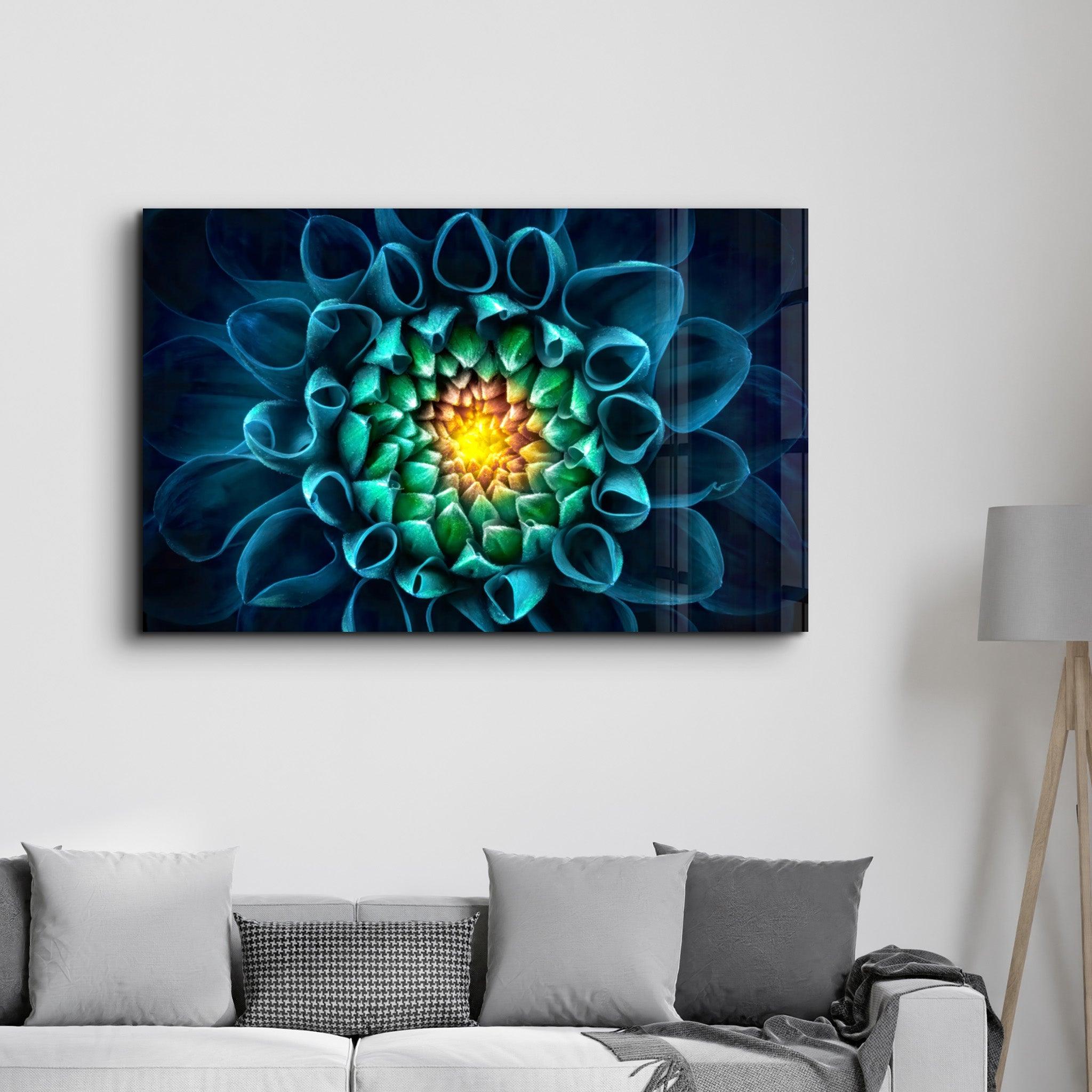 Sun Inside the Flower | Glass Wall Art - Artdesigna