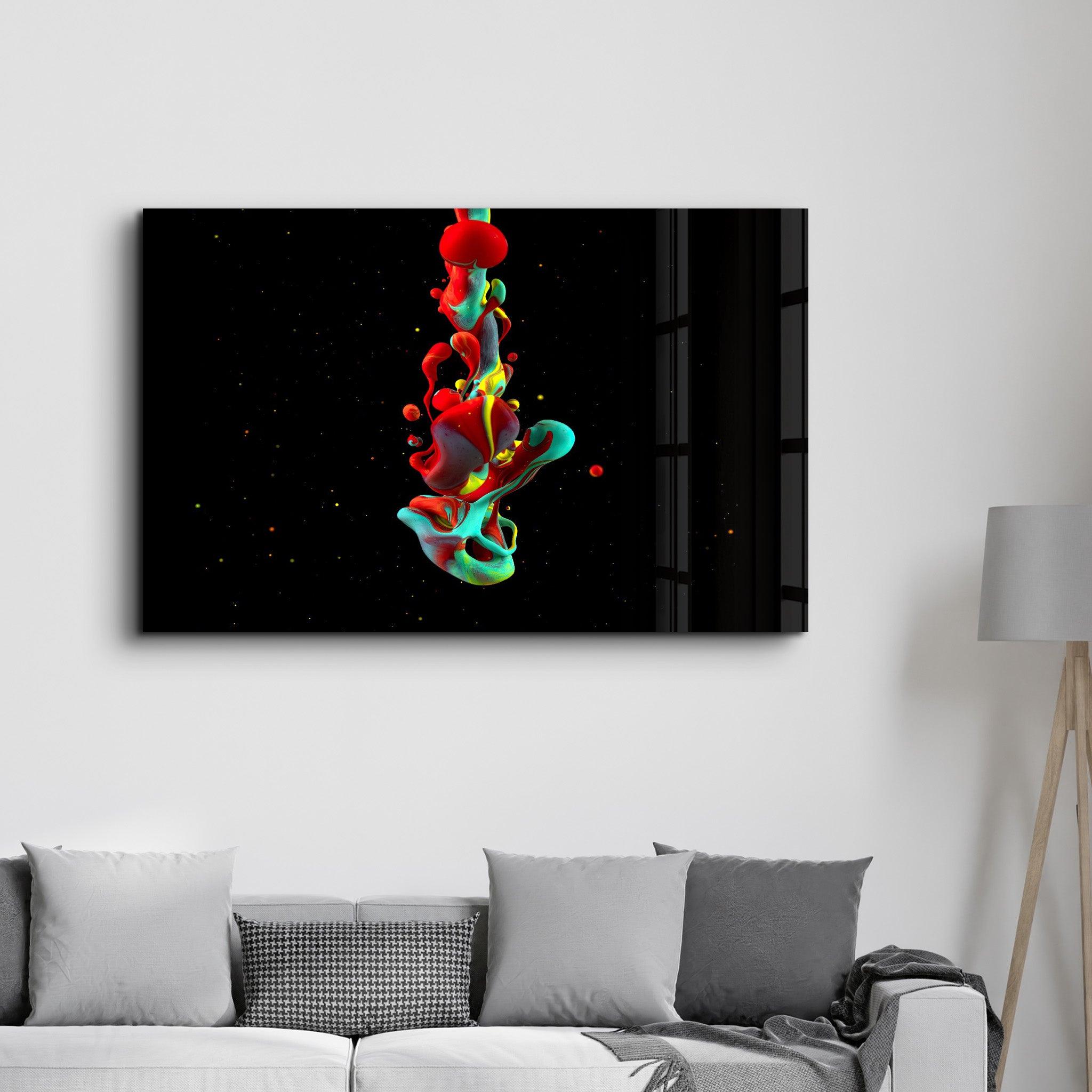 Liquid Drops | Glass Wall Art - Artdesigna