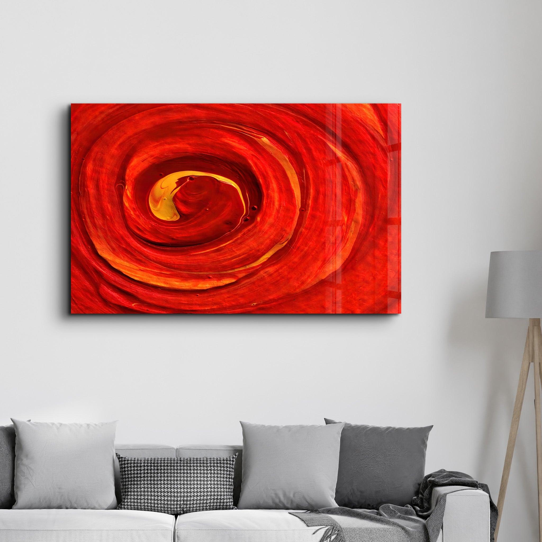 Red Gradient | Glass Wall Art - Artdesigna