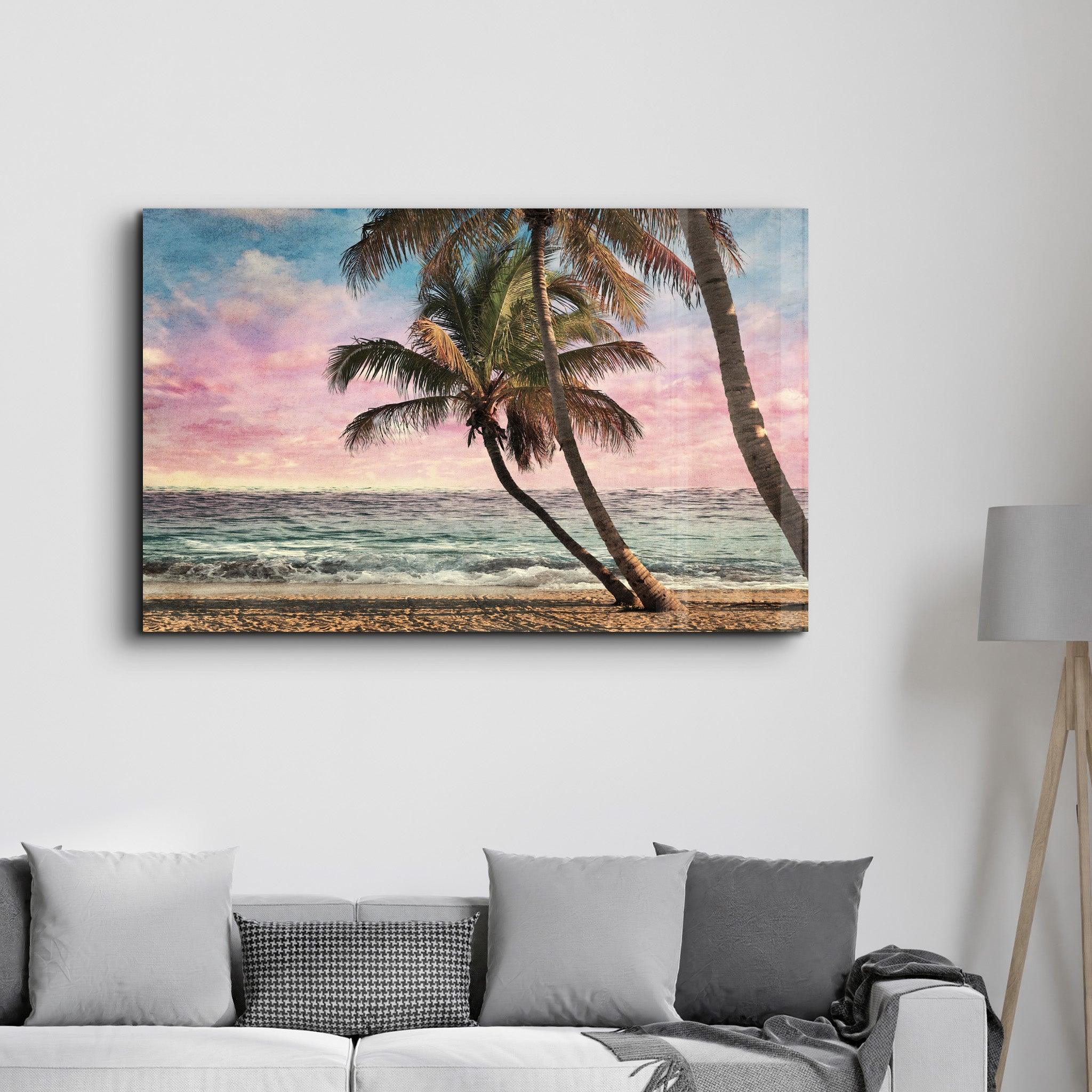 Oil Painting Of The Tropical | Glass Wall Art - Artdesigna