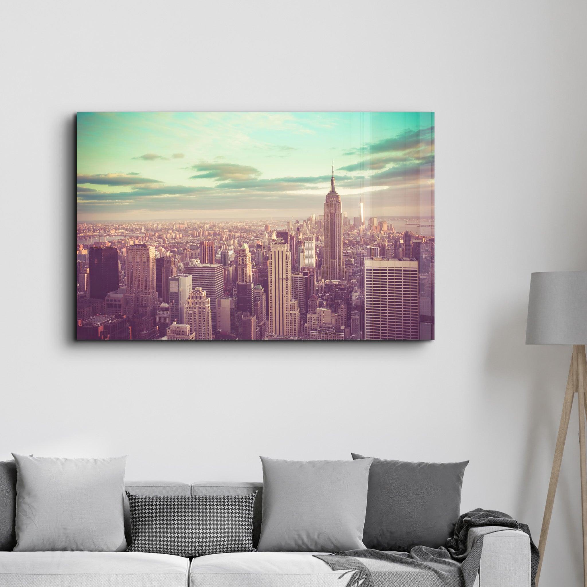 New York City | Glass Wall Art - Artdesigna