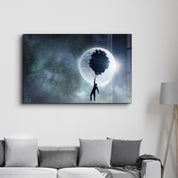 To The Moon | Glass Wall Art - Artdesigna