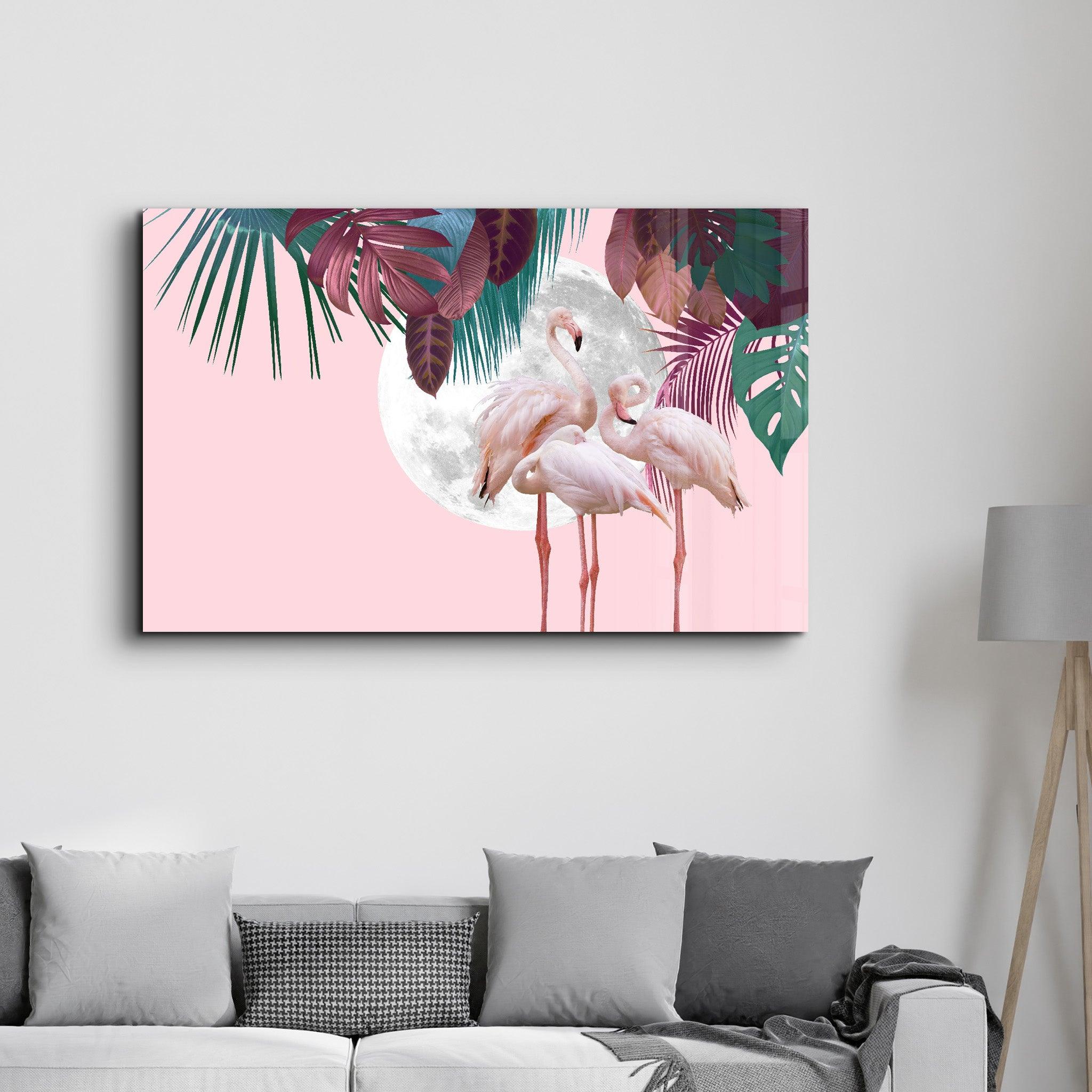 Greater Flamingo | Glass Wall Art - Artdesigna