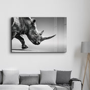 Black Rhinoceros | Glass Wall Art - Artdesigna