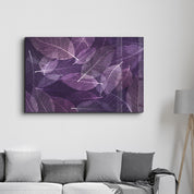 Purple Leaf | Glass Wall Art - Artdesigna