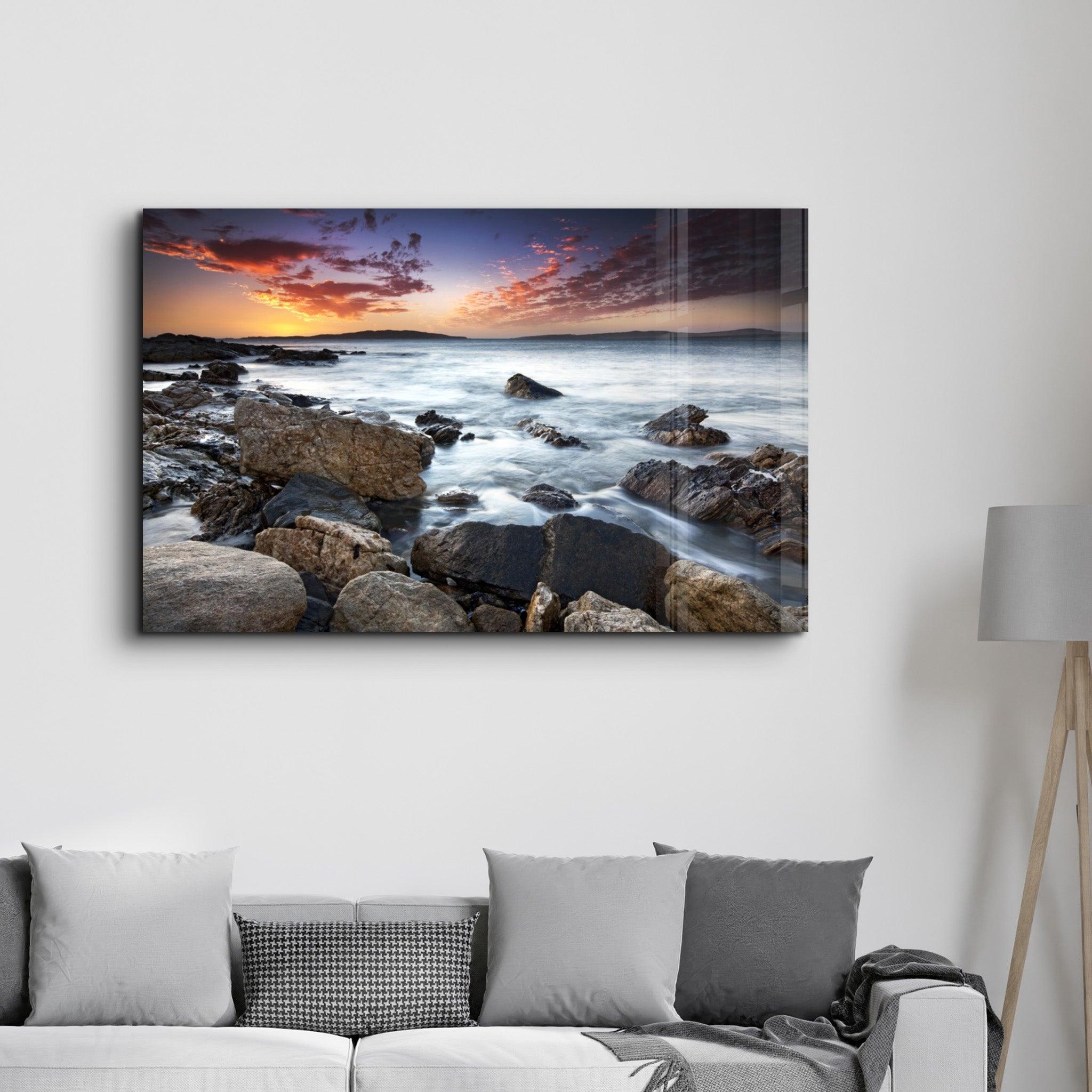 Sea Landscape | Glass Wall Art - Artdesigna