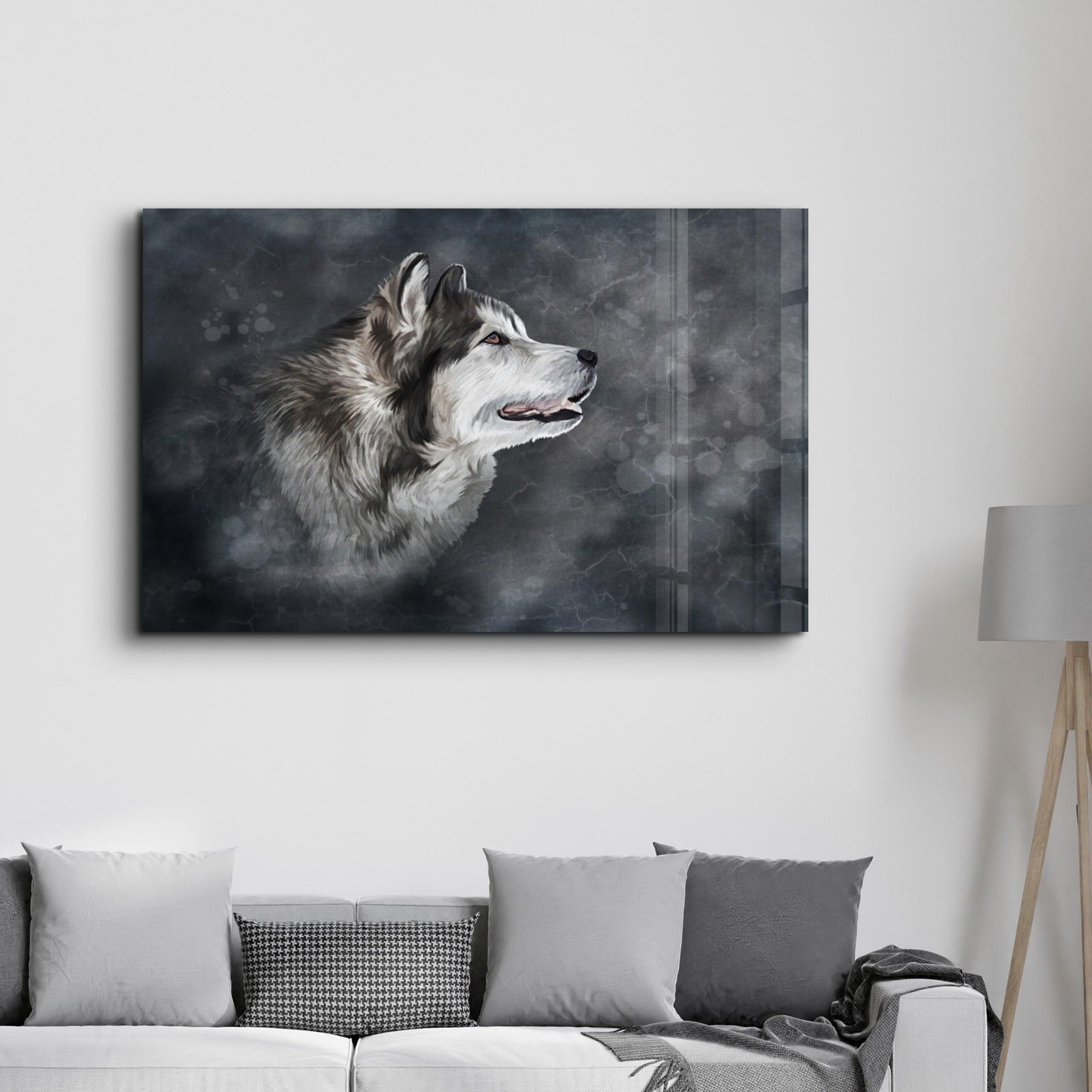 Wolf 2 | Glass Wall Art - Artdesigna